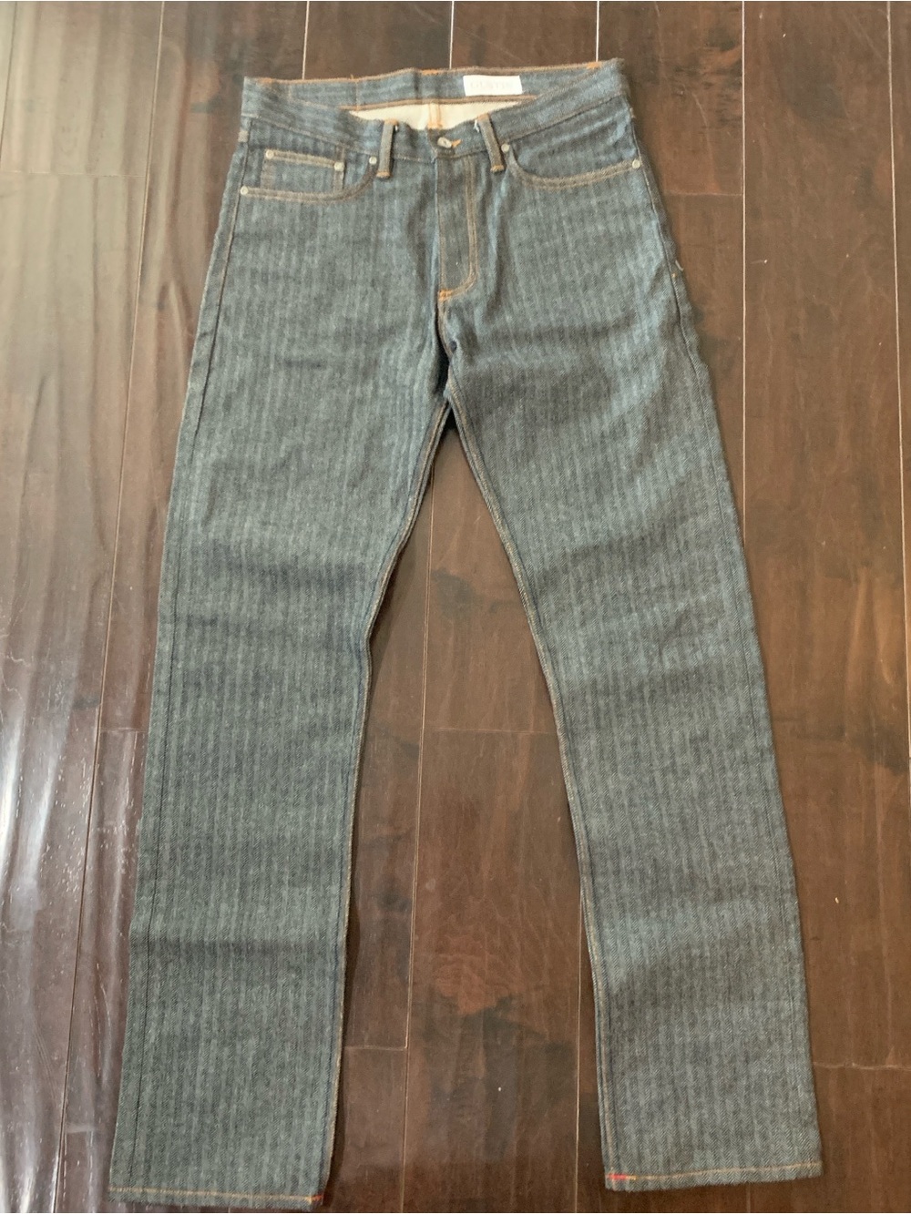 Gustin Men's Straight Jeans in Charcoal Stripe